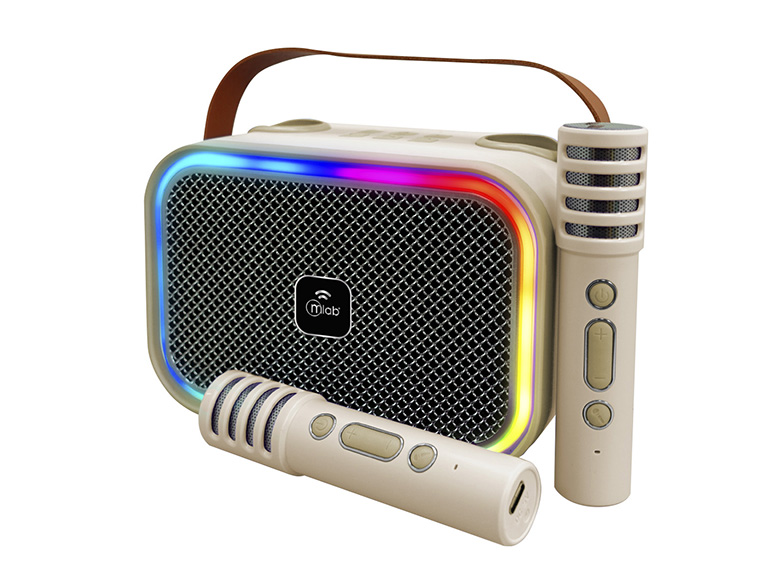 Karaoke My Lil Voice Luz RGB 2 Microfonos White