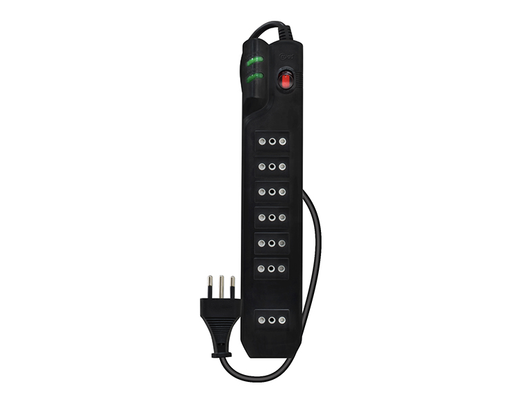Alargador Con Protector De Voltaje 5MT Negro