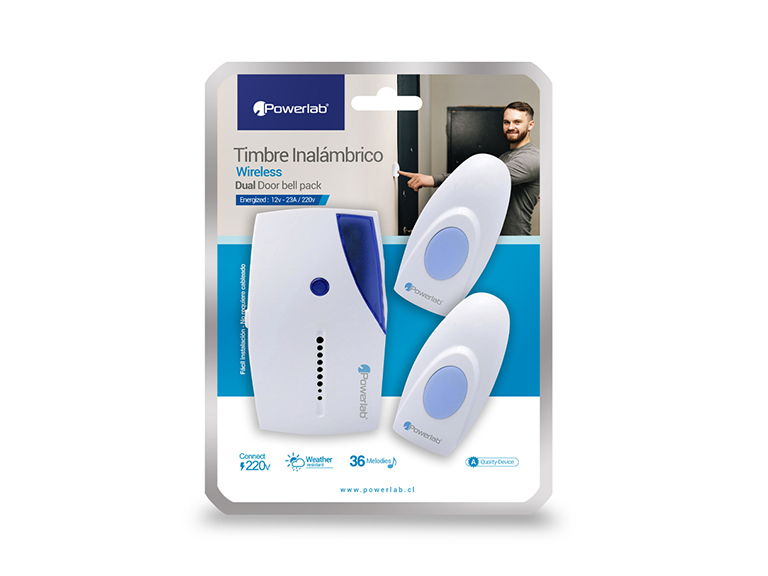 Timbre Inalambrico Doble Azul