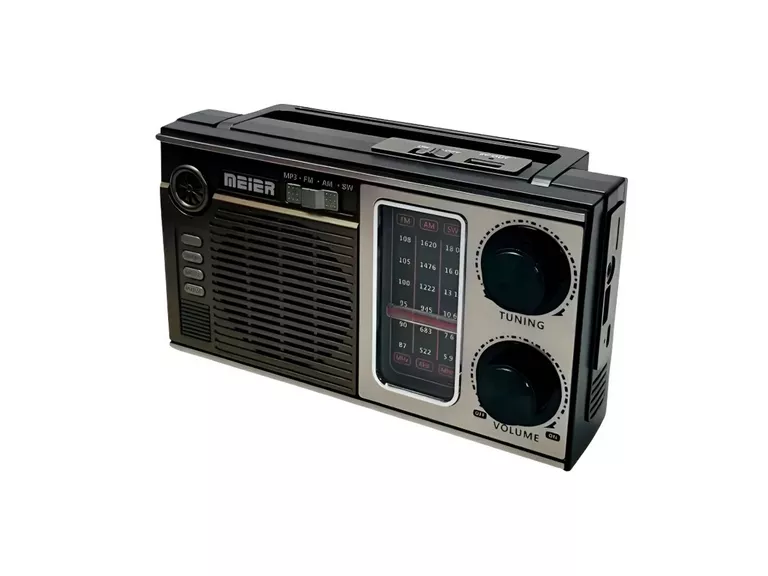 Radio Vintage Estilo Antiguo Panel Solar Marrón