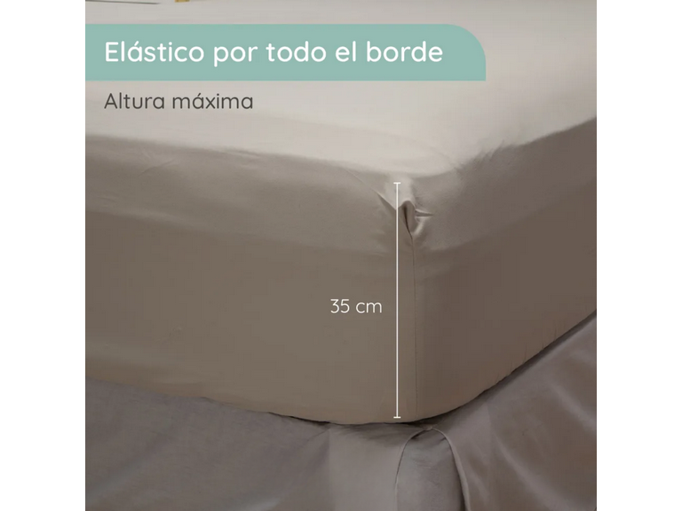 Sabanas Colchón King Microfibra 300 Hilos Gris Claro