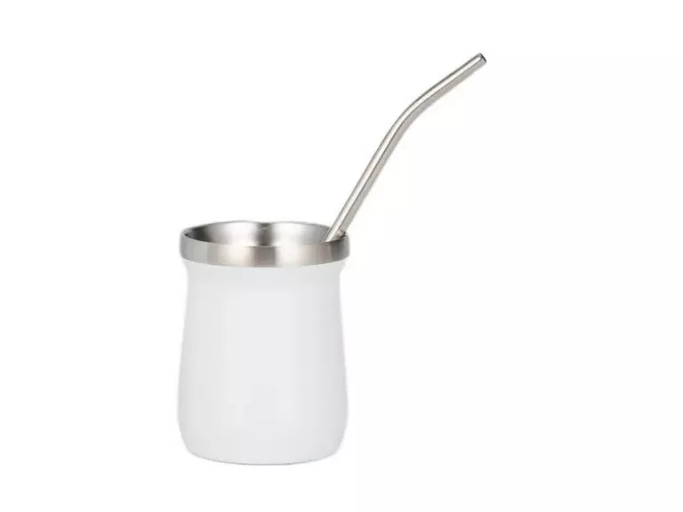 Set Termo Mate Tapa Bombilla 1 LT Blanco