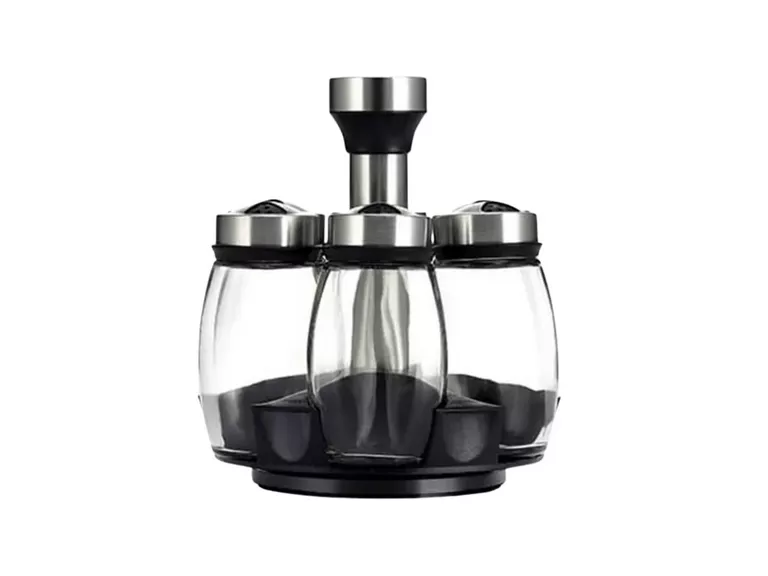 Set 6 condimenteros Giratorios 360 16.8x15x4.1 Negro