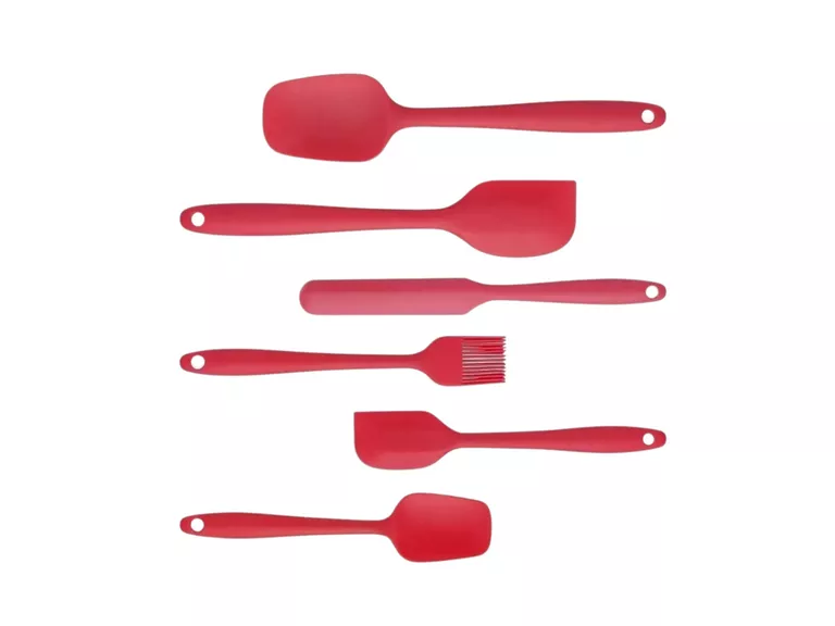 Set 6 Espátula Silicona Antiadherente Rojo