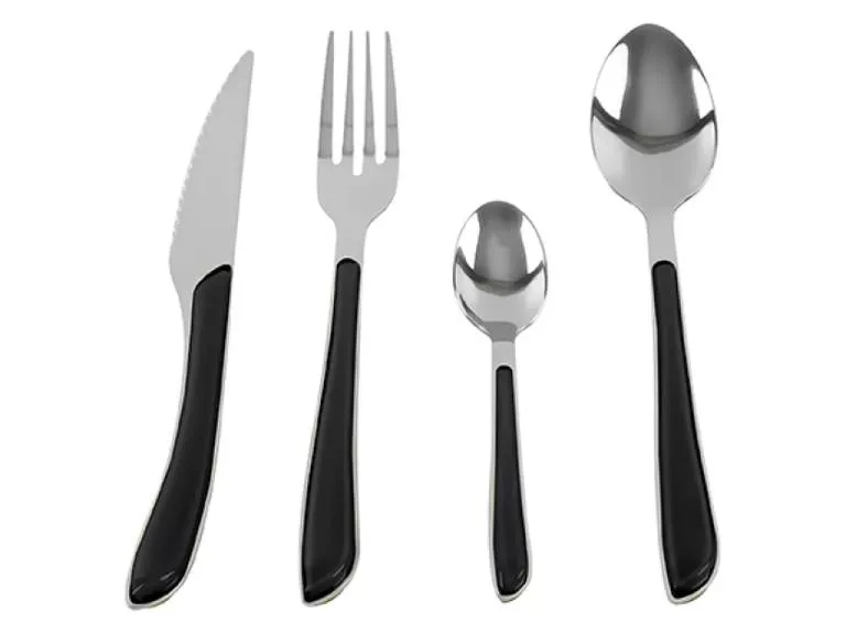 Set de Cubiertos Doral Colorful 24 Piezas Acero Inoxidable Negro