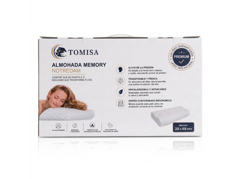 Almohada Memory Ergonómica Notredam Tomisa 28x48 cm