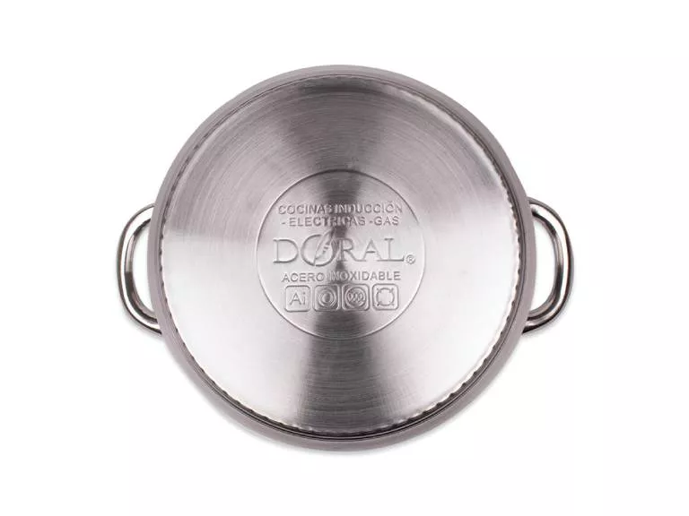 Olla Acero 22 cm Tapa Vidrio Kassel Doral