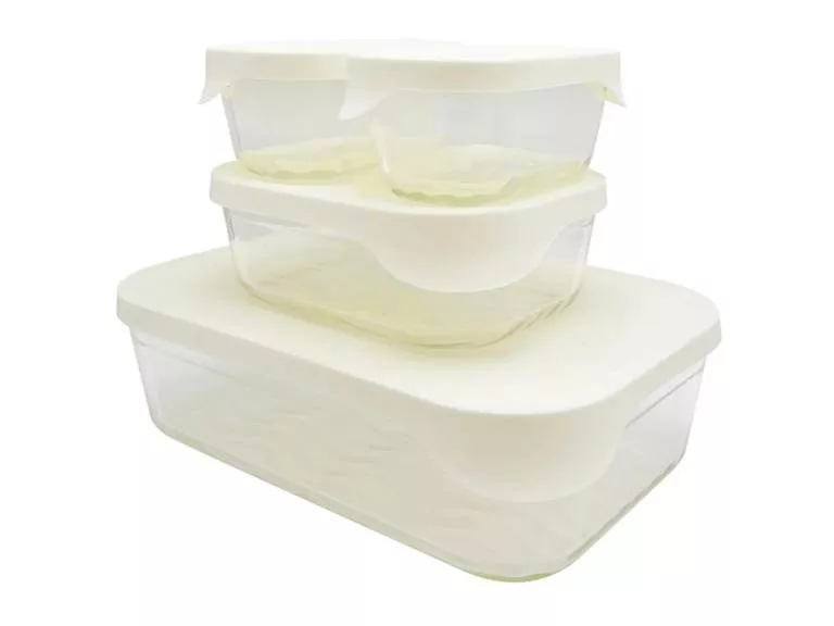Set 4 Contenedores de Vidrio Glass Tray 370+370+930+2500 ml