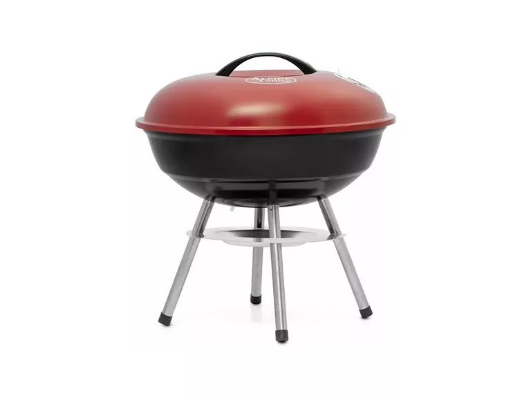 Parrilla asado carbón redonda 36cm roja