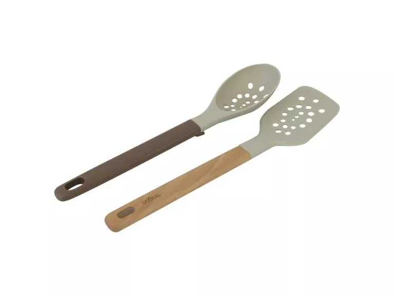 Set Espumaderos de Cocina 2 Piezas Cuchara + Espátula Tierra
