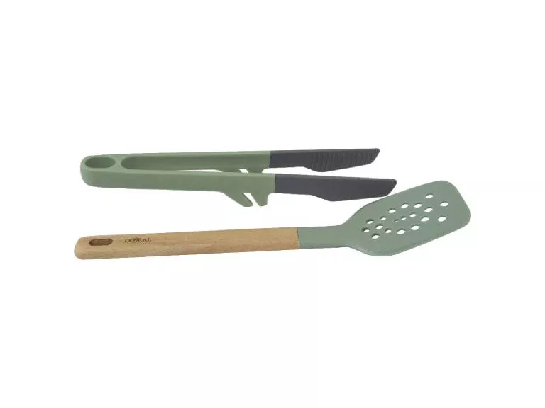 Set Untensilios de Cocina 2 Piezas Espátula + Pinza