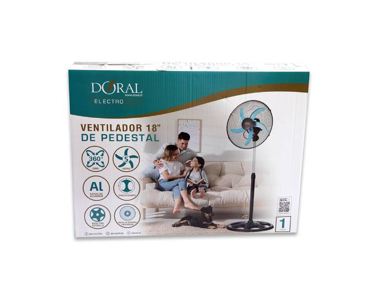 Ventilador de Pedestal 18 pulg. Giro 360