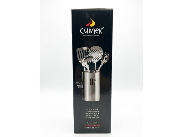Set 5 Utensilios Cocina Acero Inoxidable