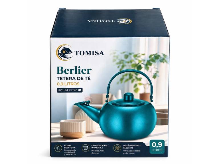 Tetera de Té Tomisa Berlier 0,9 Litros con Filtro Turqueza