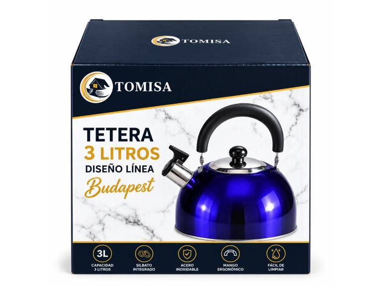 Tetera Tomisa 3 Litros Línea Budapest Azul