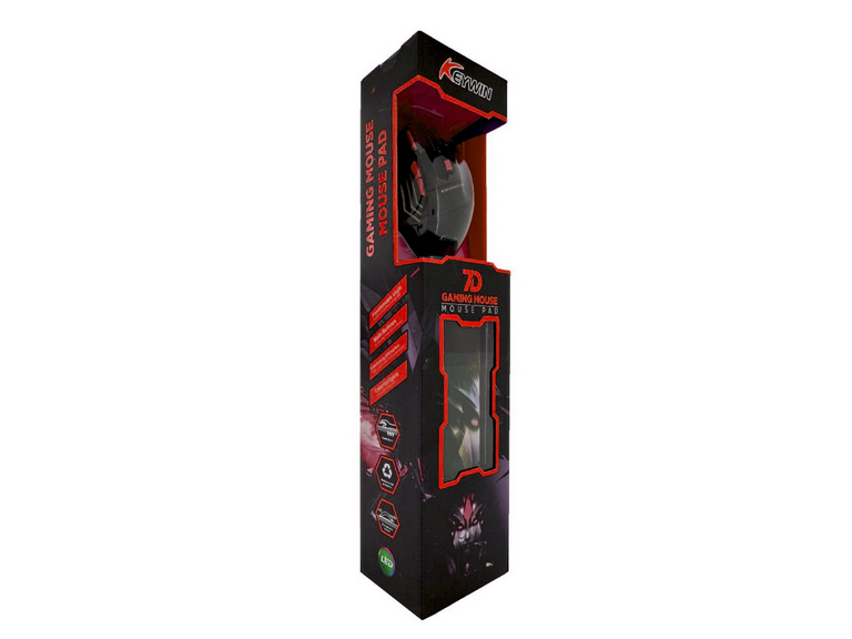 Kit Mouse Gamer Mousepad Ergonómico Rojo