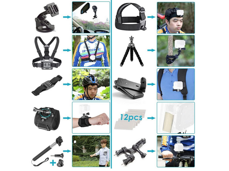Kit 51 Accesorios Cámara Deportiva GoPro