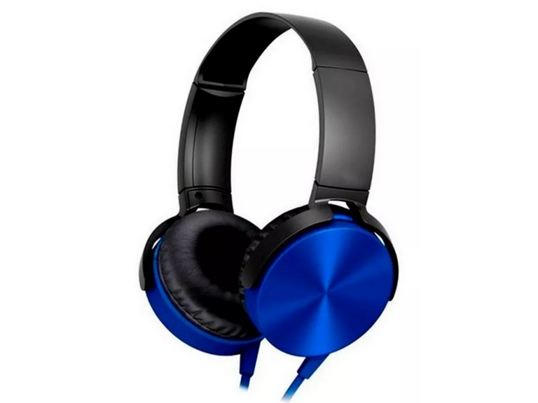 Audífonos Extra Bass Micrófono Azul